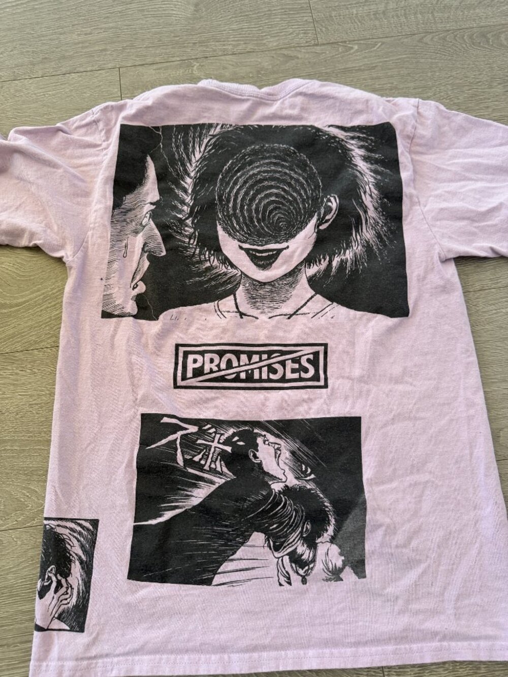 Broken Promises x Uzumaki Junji Ito Anime Graphic T-Shirt Pink Men’s Medium - Picture 7 of 9